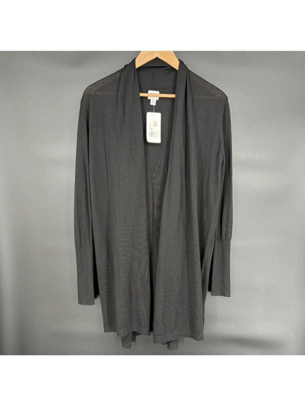 NWT Evereve Peyton Jensen Gwen Cardigan XS Black Slightly Sheer Lightweight